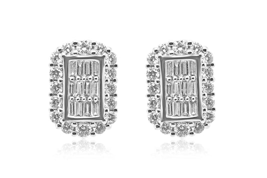 Diamond Rectangle Studs