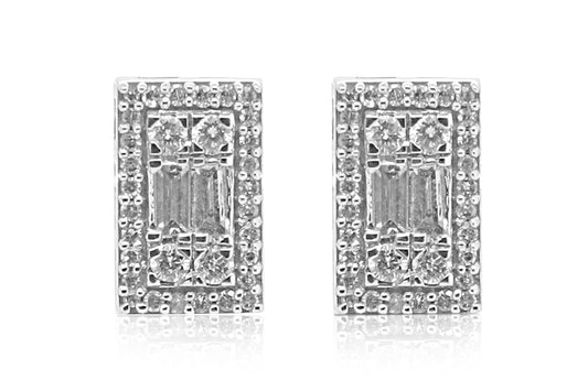 Diamond Rectangle Studs