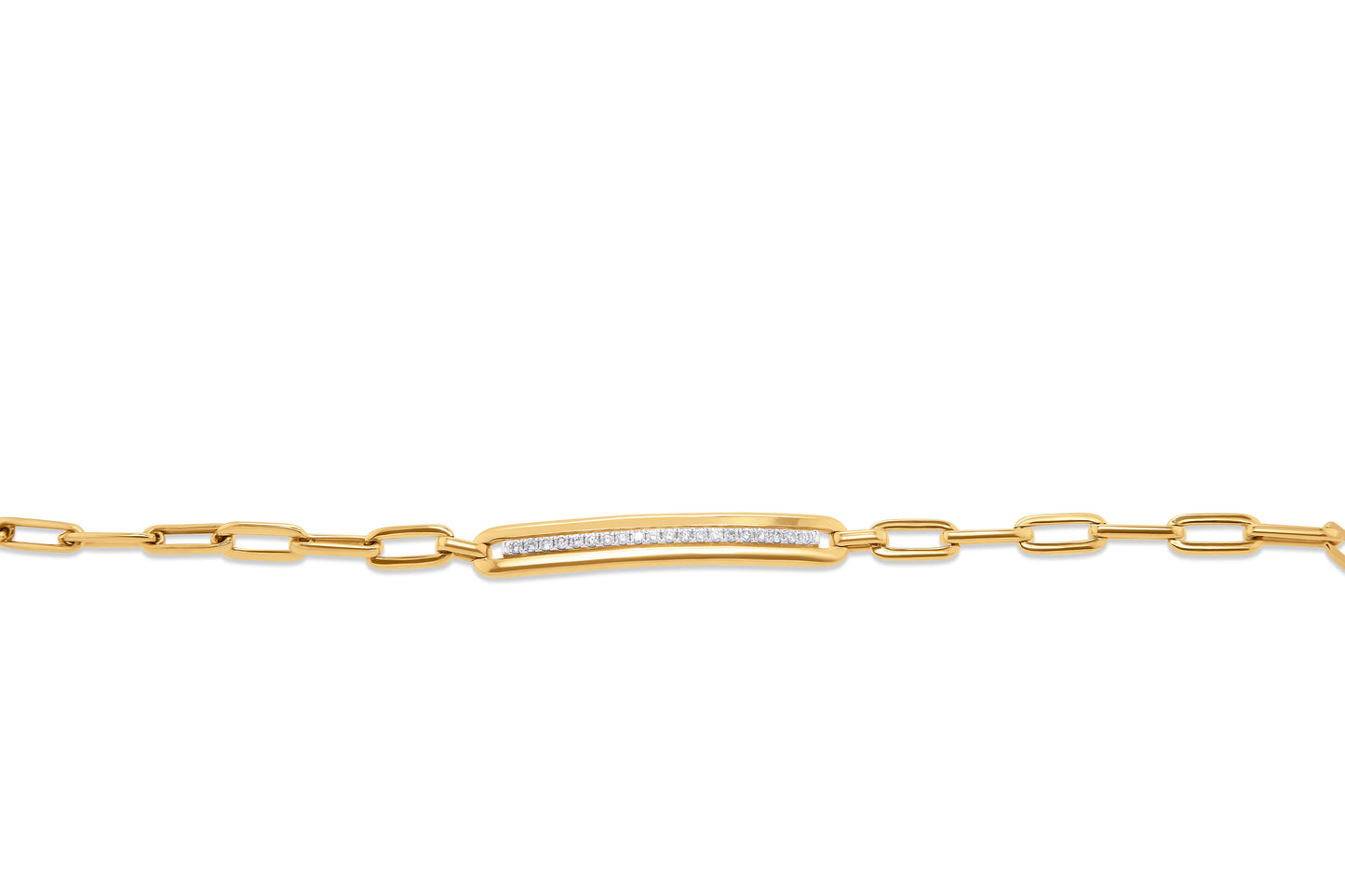 Gold Diamond ID Bar Bracelet