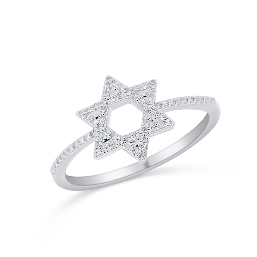 Diamond Israeli Star Ring