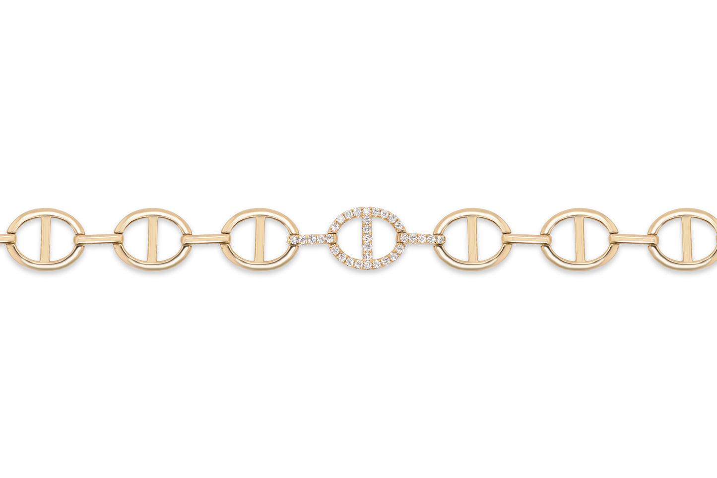 Gold and Diamond Link Bracelet