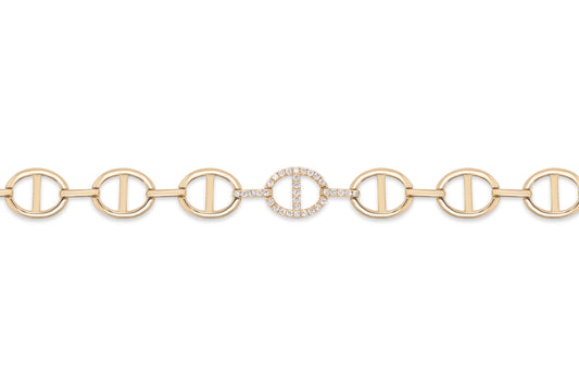 Gold and Diamond Link Bracelet