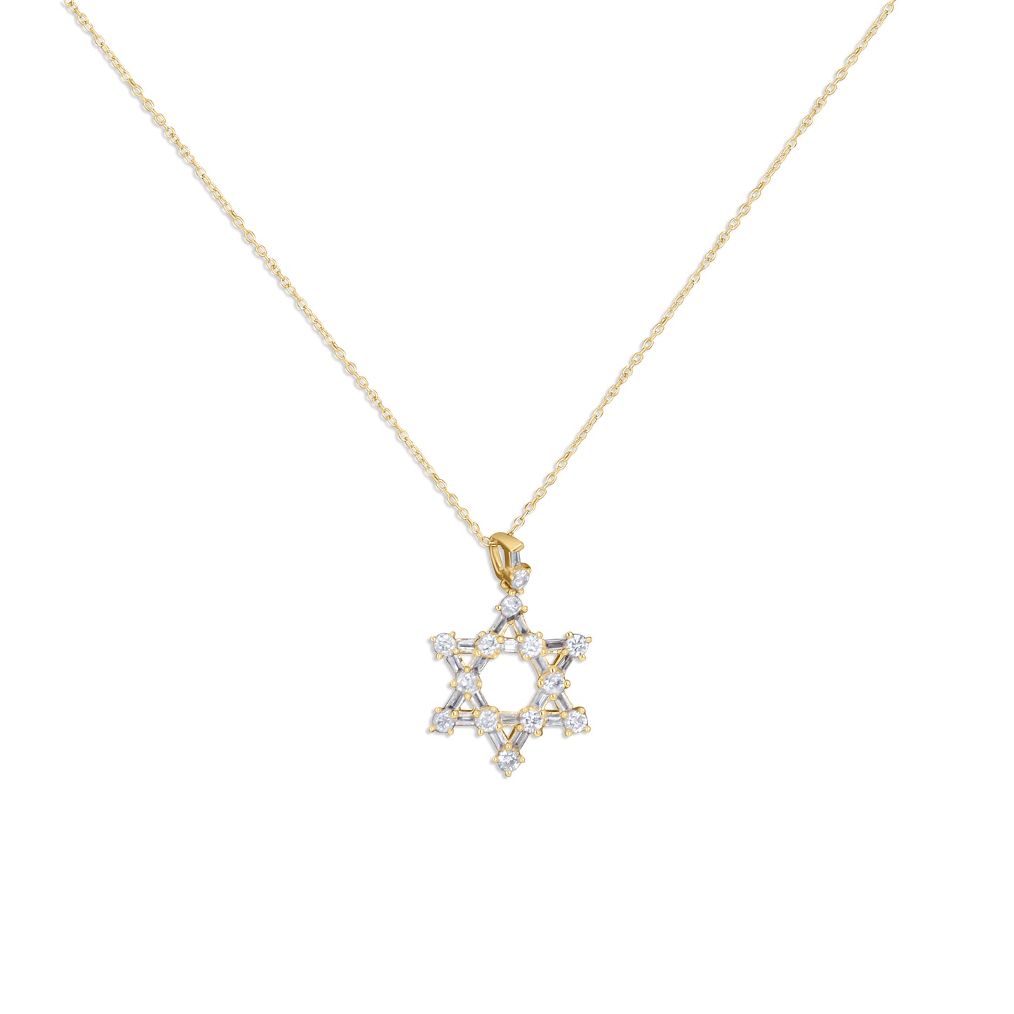 Jewish Star Diamond Necklace