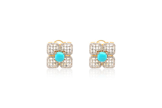 Turquoise Flower Earrings